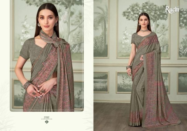 Crepe Silk Printed Lightweight Daily Wear Saree with Matching Blouse Available At Royal Export Silk Sarees Wholesale