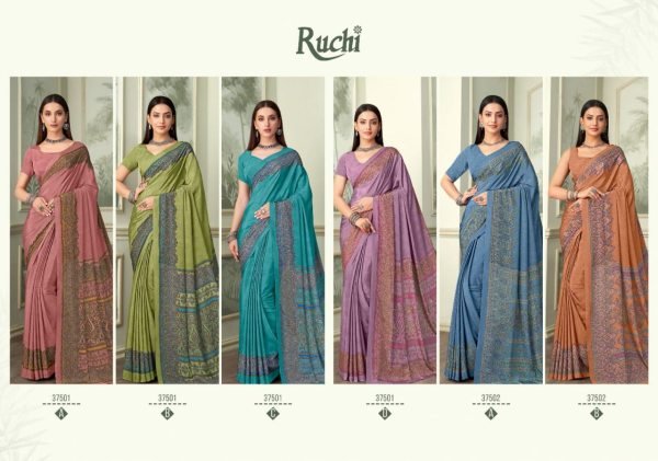 Crepe Silk Printed Lightweight Daily Wear Saree with Matching Blouse Available At Royal Export Silk Sarees Wholesale