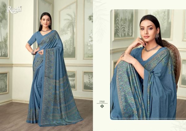 Crepe Silk Printed Lightweight Daily Wear Saree with Matching Blouse Available At Royal Export Silk Sarees Wholesale