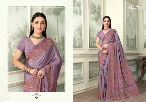 Crepe Silk Printed Lightweight Daily Wear Saree with Matching Blouse Available At Royal Export Silk Sarees Wholesale