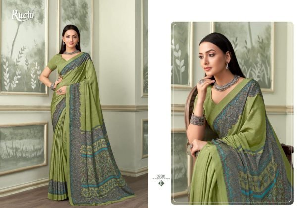 Crepe Silk Printed Lightweight Daily Wear Saree with Matching Blouse Available At Royal Export Silk Sarees Wholesale