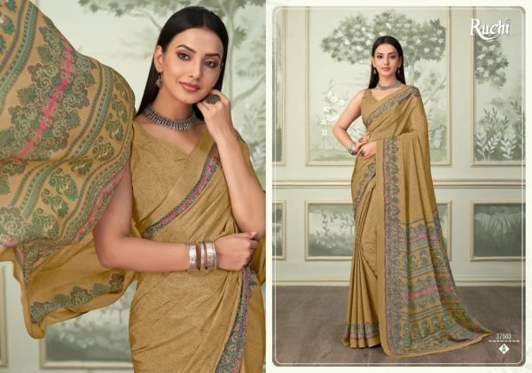Crepe Silk Printed Lightweight Daily Wear Saree with Matching Blouse Available At Royal Export Silk Sarees Wholesale