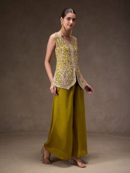 Customer Favorite Viscose Chinon Designer Kurti Set With Silk Dupatta Ready To Wear Collection