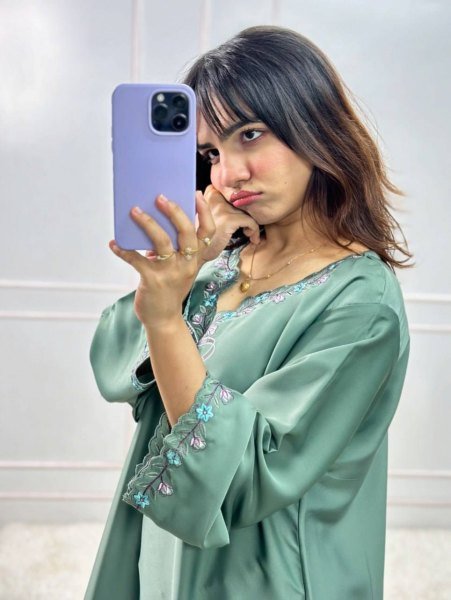 Customizable Green Crepe Farshi Salwar Suit with Sequence Work for Festive Wear Ready To Wear Collection