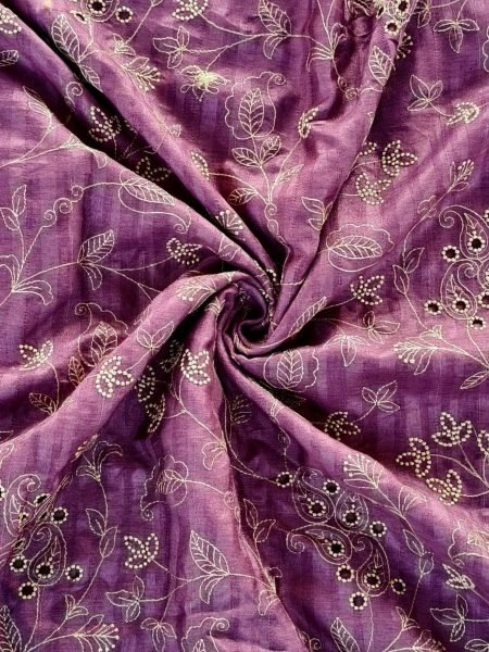 Customizable Light Purple Wedding Pure Soft Silk Saree with Floral Cutwork Border 