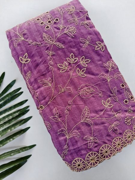 Customizable Light Purple Wedding Pure Soft Silk Saree with Floral Cutwork Border Silk Sarees Wholesale