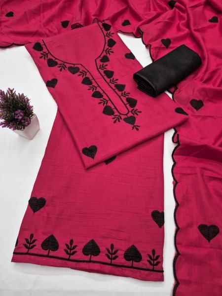 Customizable Pink Parampara Silk Kurti Pant Set with Designer Multi Work Dupatta Color Set Matching Dress Material Wholesale