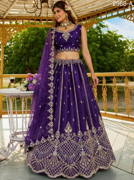 Customizable Purple Grand Wedding Lehenga with Premium Handwork Detailing Bridal Lehenga Choli