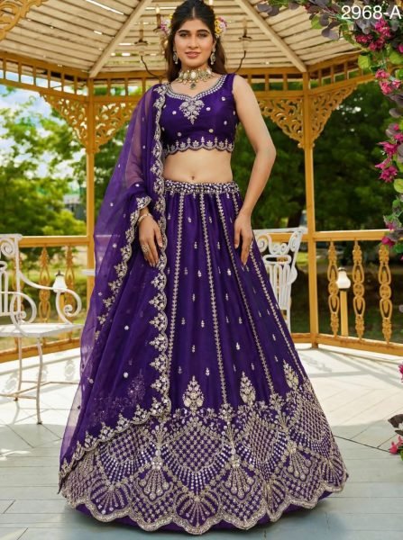 Customizable Purple Grand Wedding Lehenga with Premium Handwork Detailing Bridal Lehenga Choli