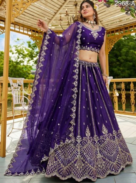 Customizable Purple Grand Wedding Lehenga with Premium Handwork Detailing Bridal Lehenga Choli