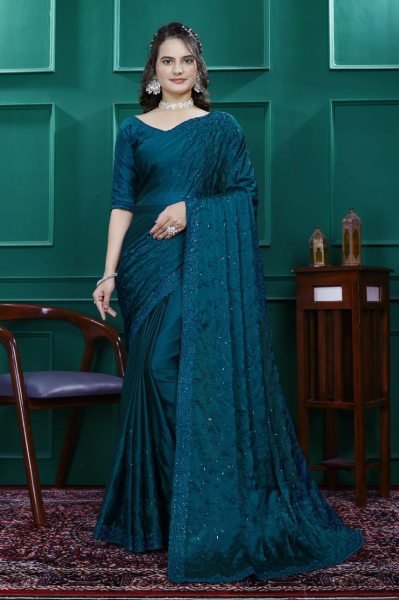 Cut Work Embroidery Saree in Rangoli Silk Saree Manufacturer in Surat Embroidery Sarees Wholesale