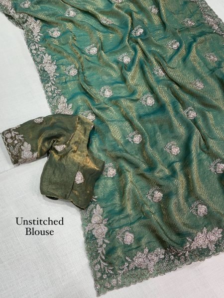 Dapper Green Heavy Sequence Saree With Matching Blouse At Wholesale Rate Designer Wedding Sarees Wholesale