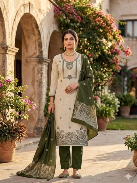 Dapper Mahendi Green Premium Ethnic Wear Suit for Festive and Casual Wear 