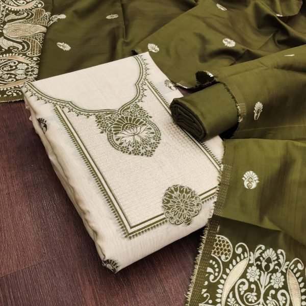 Dapper Mahendi Green Premium Ethnic Wear Suit for Festive and Casual Wear Color Set Matching Dress Material Wholesale