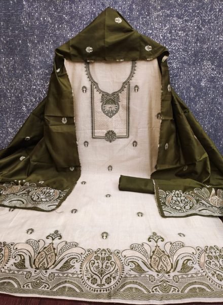 Dapper Mahendi Green Premium Ethnic Wear Suit for Festive and Casual Wear Color Set Matching Dress Material Wholesale