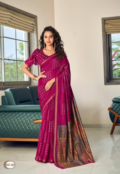 Dapper Maroon Stylish Cotton Silk Saree with Soft Fabric for Comfort Wear Cotton Sarees Wholesale
