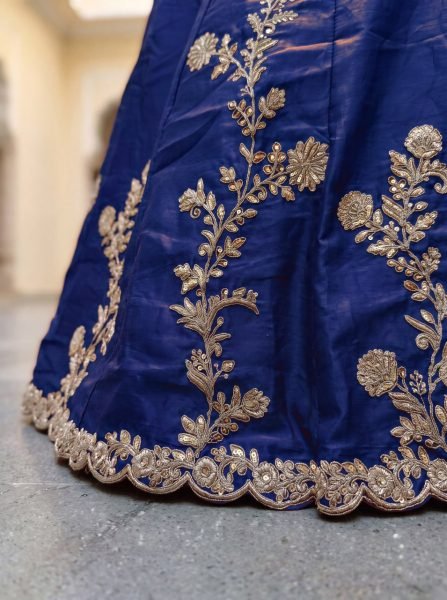 Dapper Navy Blue Rangoli Silk Lehenga Choli with Zari Dori Sequins Embroidery Work Designer Lehenga Choli