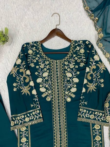 Dapper Navy Blue Roman Top Plazzo Set With Embroidery Work For Online Buyer  Ready To Wear Collection