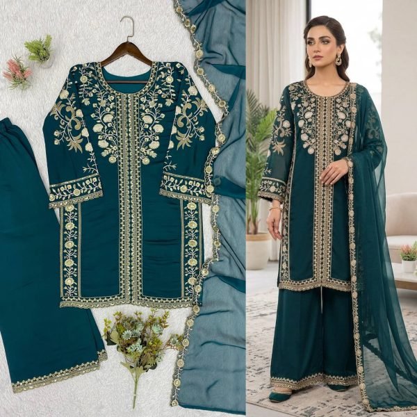 Dapper Navy Blue Roman Top Plazzo Set With Embroidery Work For Online Buyer  Ready To Wear Collection