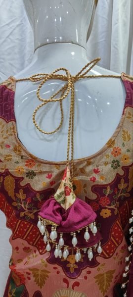 Dapper Purple Chinon Silk Sharara Set with Aari Embroidery and Mirror Work 3 Piece Kurti Set