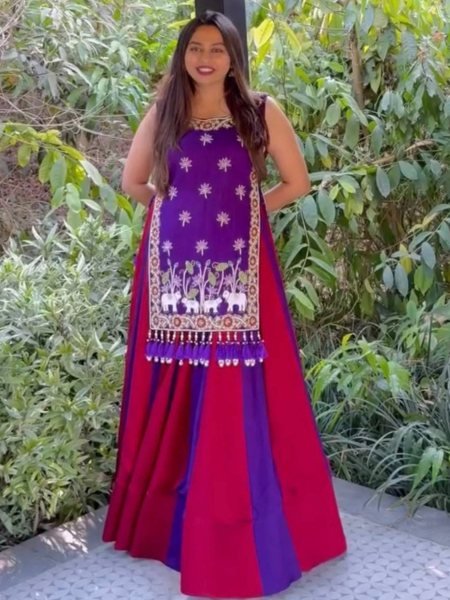 Dapper Purple Pink  Vichitra Silk Lehenga Choli with Embroidered Shrug for Festive Wear  Lehenga