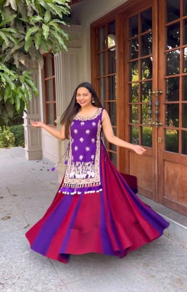 Dapper Purple Pink  Vichitra Silk Lehenga Choli with Embroidered Shrug for Festive Wear Navratri Lehnega Choli
