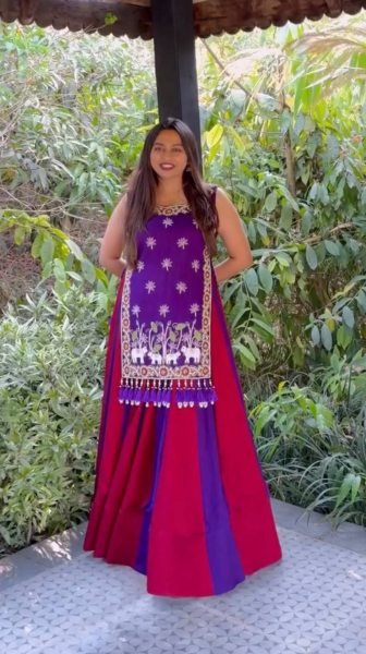 Dapper Purple Pink  Vichitra Silk Lehenga Choli with Embroidered Shrug for Festive Wear Navratri Lehnega Choli