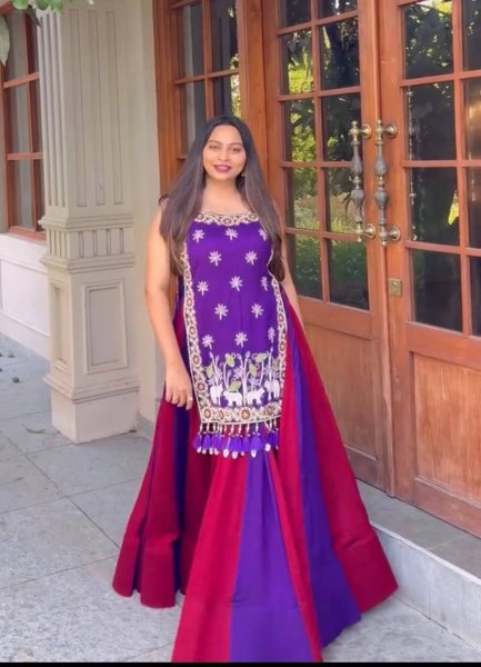 Dapper Purple Pink  Vichitra Silk Lehenga Choli with Embroidered Shrug for Festive Wear Navratri Lehnega Choli