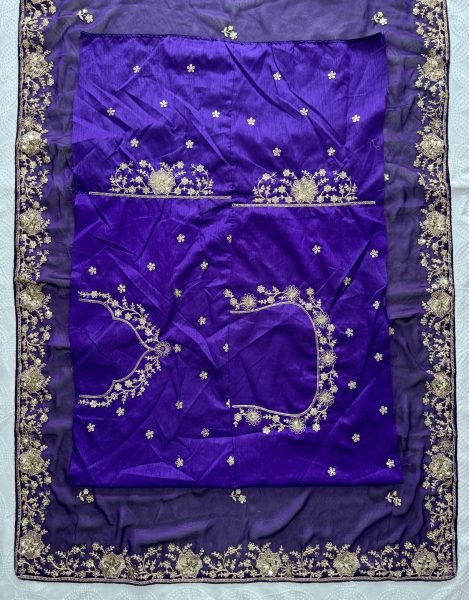 Dapper Purple Rangoli Silk Wedding Saree with Embroidered Butti and Cutwork Border Silk Sarees Wholesale
