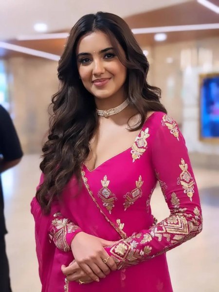 Dapper Rani Pink Designer Heavy Georgette Gown with Sequin Embroidery at Wholesale Rate Ready To Wear Collection