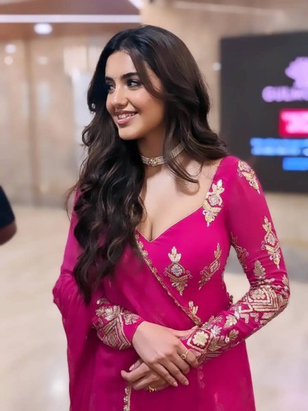 Dapper Rani Pink Designer Heavy Georgette Gown with Sequin Embroidery at Wholesale Rate Ready To Wear Collection