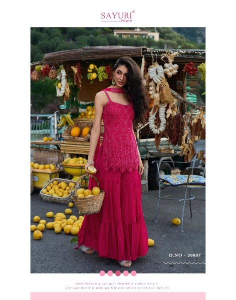 Dapper Rani Pink Real Georgette Spaghetti Kurti Palazzo Dupatta Set Designer Plazzo Salwar Suits Wholesale