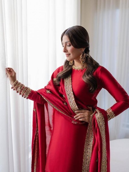Dapper Red Rangoli Silk Kurti Palazzo Set with Sequin and Zari Work at Manufacturer  Ready To Wear Collection