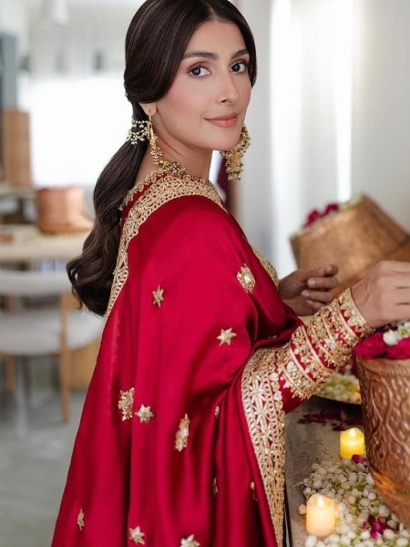 Dapper Red Rangoli Silk Kurti Palazzo Set with Sequin and Zari Work at Manufacturer  Ready To Wear Collection
