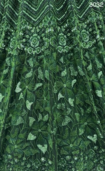 Dark Green Emerald Empress Premium Net Lehenga Choli with Sequin and Zardosi Work Bridal Lehenga Choli