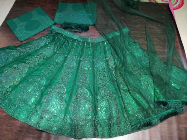 Dark Green Semi Stitched Lehenga Collection at Manufacturer Price for Boutique Buyers Bollywood Lehenga Choli