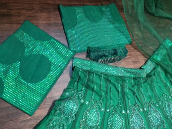 Dark Green Semi Stitched Lehenga Collection at Manufacturer Price for Boutique Buyers Bollywood Lehenga Choli