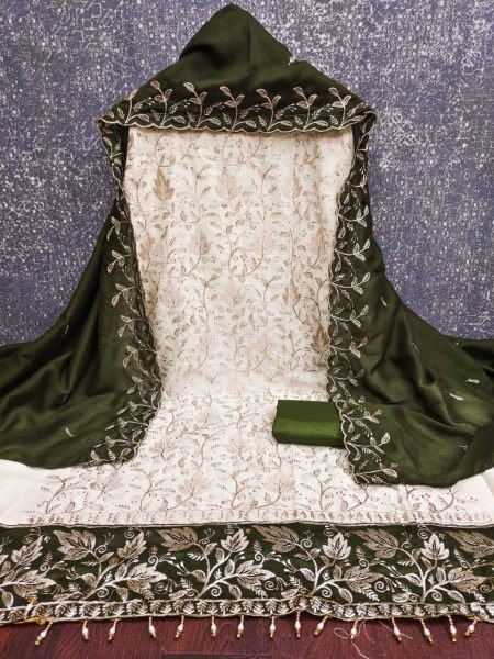 Dark Green Vichitra Silk Partywear Suit Multi Work and Dupatta at Manufacturer Price Color Set Matching Dress Material Wholesale