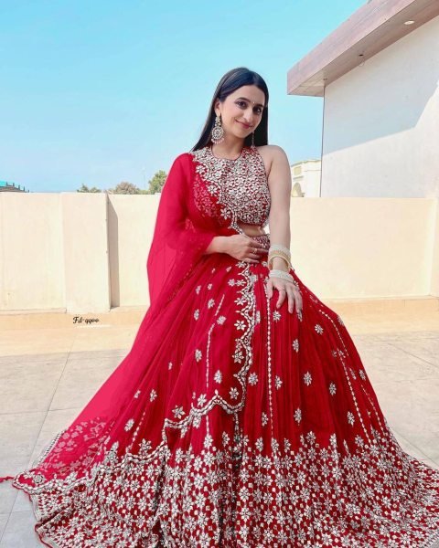 Dark Multicolor Georgette Lehenga Choli with Heavy Sequins Work Designer Party Wear Designer Lehenga Choli