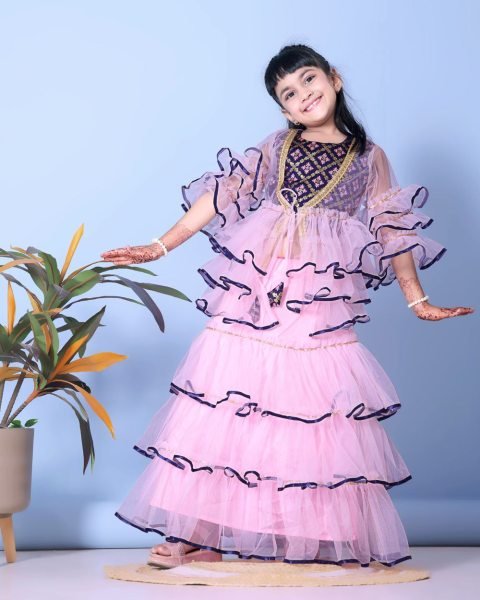 Dazzling Baby Pink Net Lehenga Choli at Manufacturer Rate for Bulk Buyers  Girls Wear
