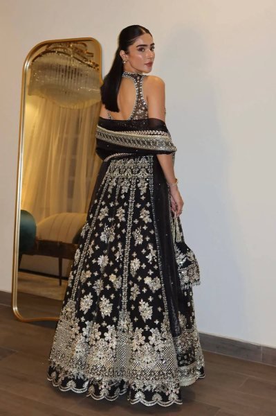 Dazzling Black Chinon Silk Lehenga with Heavy Zari  Sequins Work and Matching Dupatta Designer Lehenga Choli