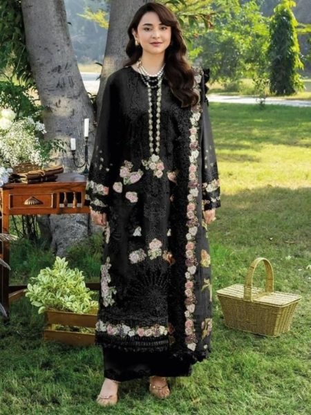 Dazzling Black Edison Cotton Salwar Suit with Kotta Check Printed Dupatta for Celebrations 