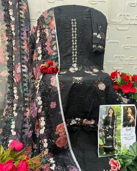 Dazzling Black Edison Cotton Salwar Suit with Kotta Check Printed Dupatta for Celebrations Cotton Salwar Kameez Wholesale