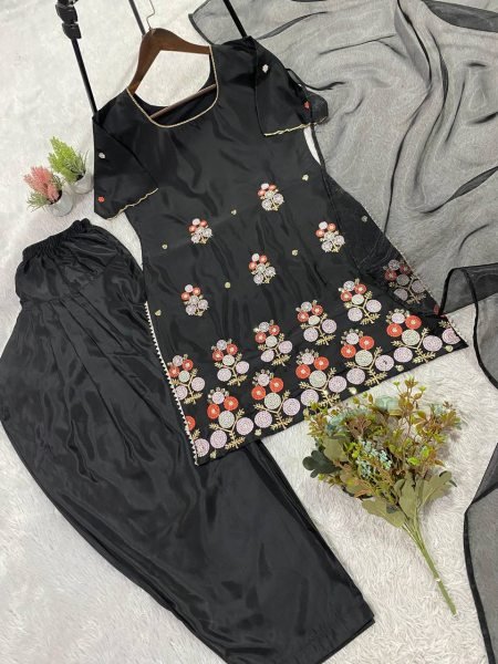 Dazzling Black Premium Quality Suit Set for Party Wear Women Ready To Wear Collection