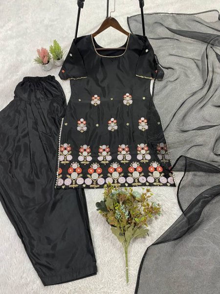 Dazzling Black Premium Quality Suit Set for Party Wear Women Ready To Wear Collection