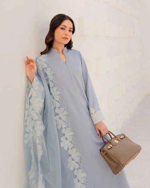 Dazzling Blue Chanderi Suit Set with Organza Dupatta for Women  Straight Cut Long Kurtis