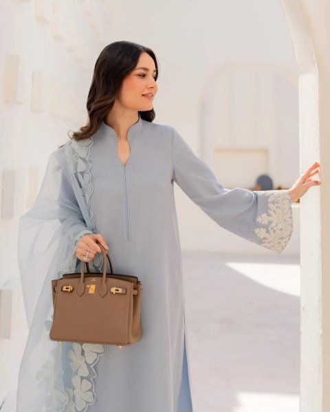 Dazzling Blue Chanderi Suit Set with Organza Dupatta for Women  Straight Cut Long Kurtis