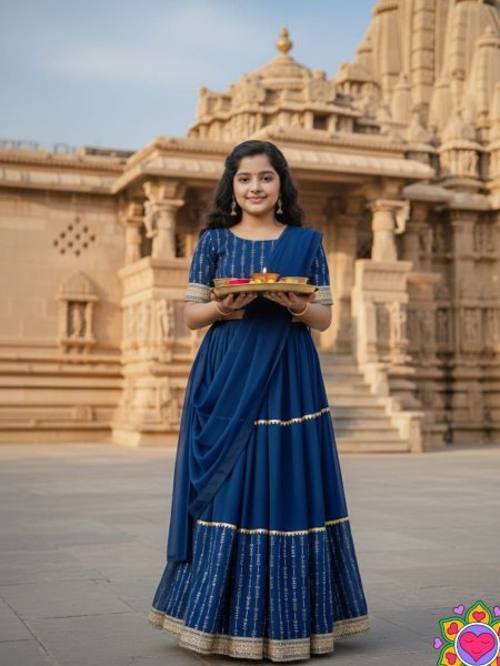 Timeless Blue Kids Georgette Lehenga Choli with Sequins Work for Party Wear