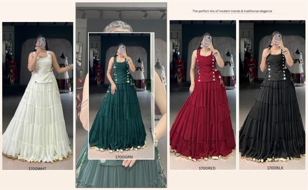 Dazzling Green Lehenga Choli with Designer Koti for Wedding and Festival Wear Navratri Lehnega Choli