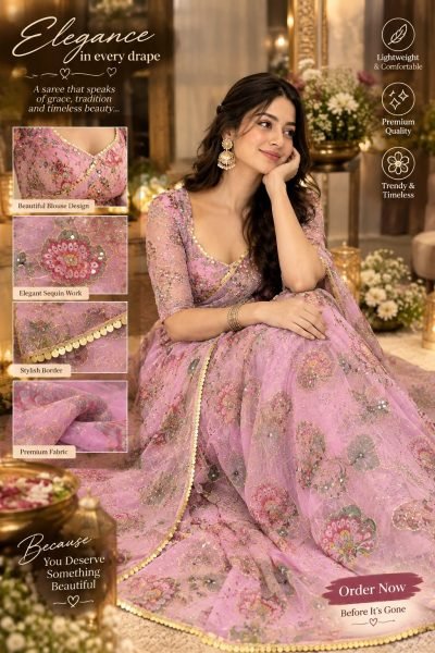 Dazzling Lavender Tabby Silk Saree with Unstitched Mirror Work Blouse at Wholesale  Silk Sarees Wholesale